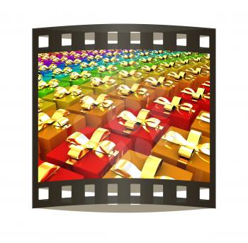 gifts box. The film strip