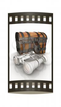 binoculars and chest. The film strip