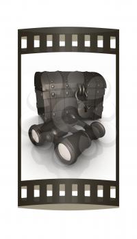 binoculars and chest. The film strip