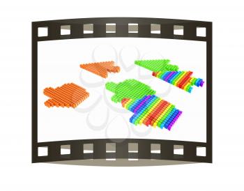 Set of Link selection computer mouse cursor on white background. The film strip