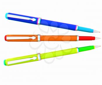 corporate pen design . 3D illustration. Anaglyph. View with red/cyan glasses to see in 3D.