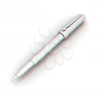 Metall corporate pen design . 3D illustration. Anaglyph. View with red/cyan glasses to see in 3D.