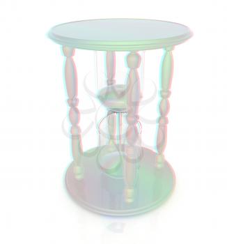 Fantastic hourglass. 3D illustration. Anaglyph. View with red/cyan glasses to see in 3D.