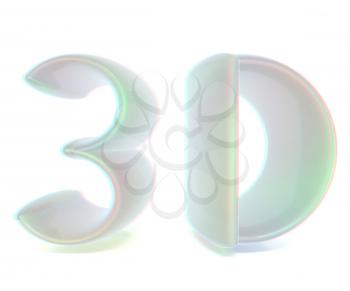 3D text. 3D illustration. Anaglyph. View with red/cyan glasses to see in 3D.