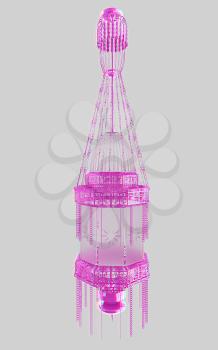 Traditional glamour arabic lamp. 3D illustration. Anaglyph. View with red/cyan glasses to see in 3D.