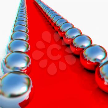 path to the success on a white background. 3D illustration. Anaglyph. View with red/cyan glasses to see in 3D.