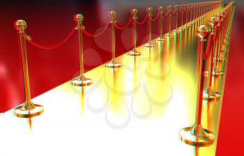 3d illustration of path to the success . 3D illustration. Anaglyph. View with red/cyan glasses to see in 3D.