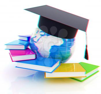Global Education. 3D illustration. Anaglyph. View with red/cyan glasses to see in 3D.