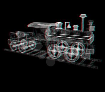 . 3D illustration. Anaglyph. View with red/cyan glasses to see in 3D.