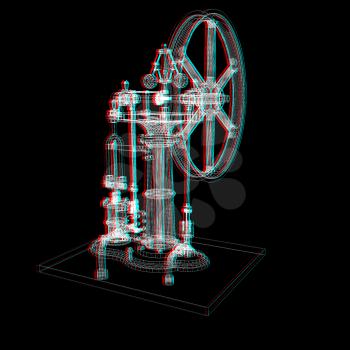 Perpetuum mobile. 3d render. 3D illustration. Anaglyph. View with red/cyan glasses to see in 3D.