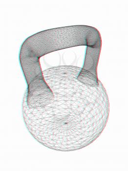 dumbbell. 3D illustration. Anaglyph. View with red/cyan glasses to see in 3D.