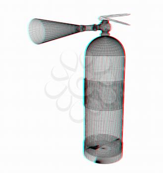 fire extinguisher. 3D illustration. Anaglyph. View with red/cyan glasses to see in 3D.