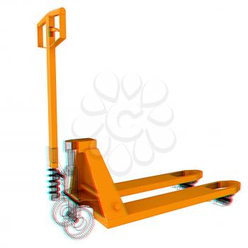 3d model pallet jack. 3D illustration. Anaglyph. View with red/cyan glasses to see in 3D.