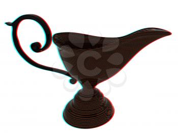 Vase in the eastern style. 3D illustration. Anaglyph. View with red/cyan glasses to see in 3D.