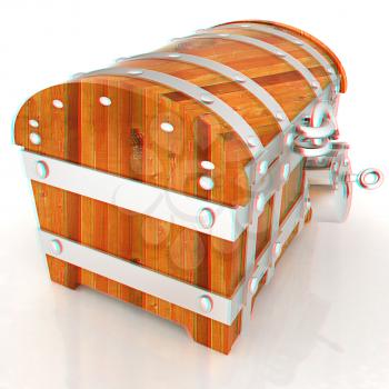 The chest. 3D illustration. Anaglyph. View with red/cyan glasses to see in 3D.