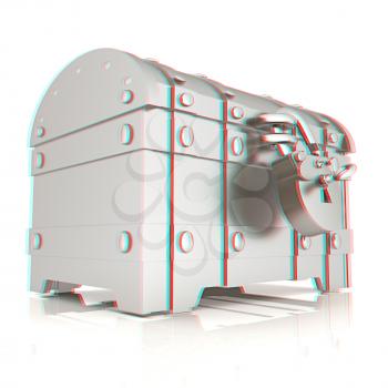 The chest. 3D illustration. Anaglyph. View with red/cyan glasses to see in 3D.