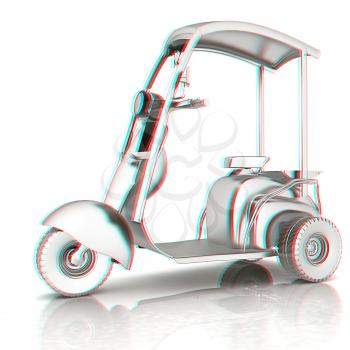 scooter. 3D illustration. Anaglyph. View with red/cyan glasses to see in 3D.