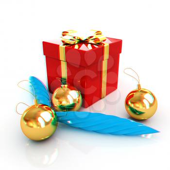 Beautiful Christmas gifts. 3D illustration. Anaglyph. View with red/cyan glasses to see in 3D.