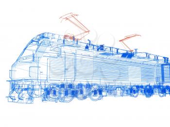 train.3D illustration