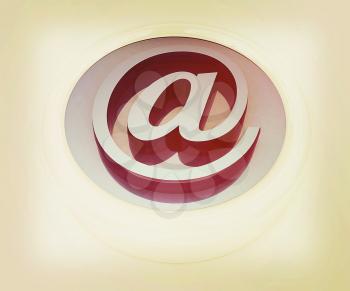 3d button email Internet push  on a white background. 3D illustration. Vintage style.