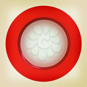 Button isolated on a white background. 3D illustration. Vintage style.