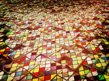 Abstract mosaic urban background . 3D illustration. Vintage style.