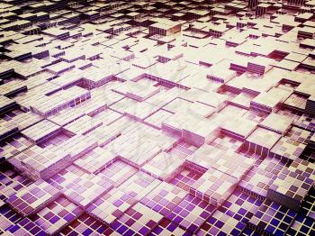 Abstract mosaic urban background . 3D illustration. Vintage style.