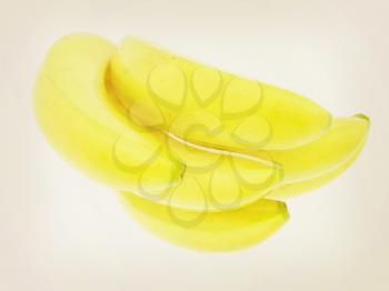 bananas on a white background. 3D illustration. Vintage style.