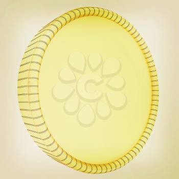 Gold coin. Illustration isolated on white background. 3d render . 3D illustration. Vintage style.
