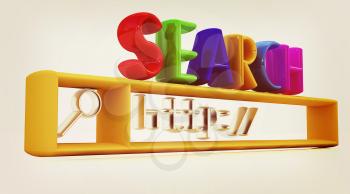 3d internet search string.Business and technology on a white background. 3D illustration. Vintage style.