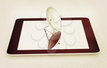 The concept of mobile high-speed Internet on a white background. 3D illustration. Vintage style.