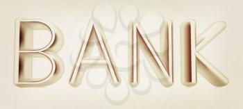 3d metal text bank on a white background
