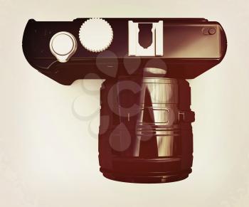 3d illustration of photographic camera on white background