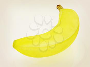 bananas on a white background. 3D illustration. Vintage style.