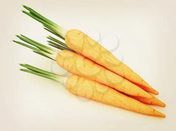 Heap of carrots on a white background