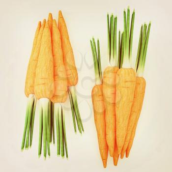 Heap of carrots on a white background