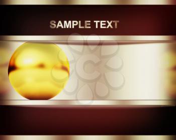 Abstract background with golden sphere. 3D illustration. Vintage style.