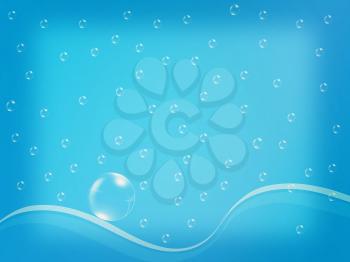 Blue water drops background texture. 3D illustration. Vintage style.
