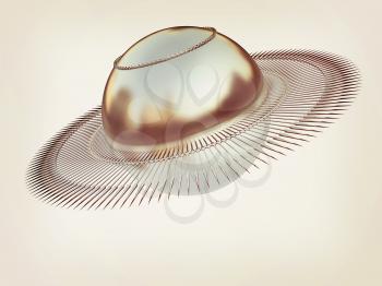 3d fantastic object with the ball. 3D illustration. Vintage style.