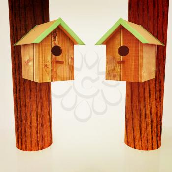 Nesting boxes on a white background. 3D illustration. Vintage style.