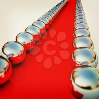 path to the success on a white background. 3D illustration. Vintage style.