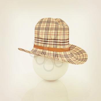 3d hats on white ball. Sapport icon on a white background. 3D illustration. Vintage style.