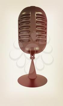gray carbon microphone icon on a white background. 3D illustration. Vintage style.