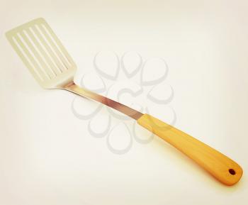 Cutlery on a white background . 3D illustration. Vintage style.