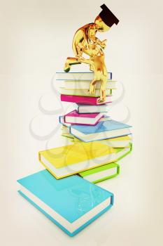 Welcome to best of knowledge! On a white background. 3D illustration. Vintage style.