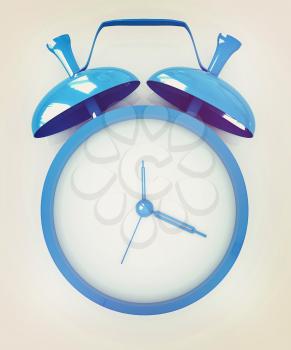 Alarm clock. 3D icon on a white background. 3D illustration. Vintage style.