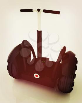 Mini electrical and ecological transport on a white background. 3D illustration. Vintage style.