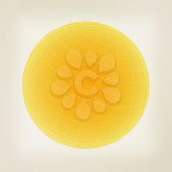Sphere isolated on white. Illustration for your design. . 3D illustration. Vintage style.