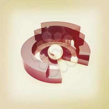 Abstract structure. 3D illustration. Vintage style.