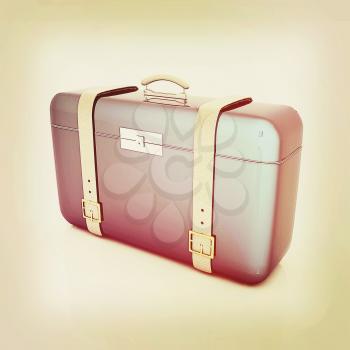 traveler's suitcase . 3D illustration. Vintage style.